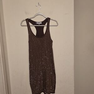 Jennifer Lopez Sparkling Army Green Racerback T - Shirt Dress Size XS